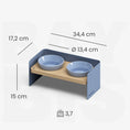 Load image into Gallery viewer, BAY Bis | Double Raised Feeder in Wood and Stainless Steel