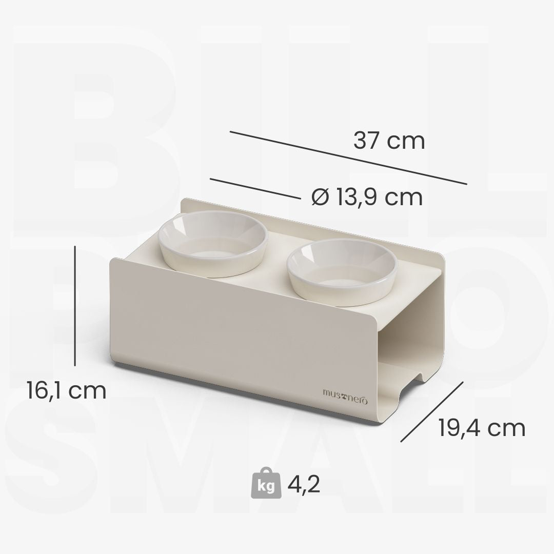 BILL PURO Small | Alzaciotole in Acciaio Inox con 2 Ciotole POP