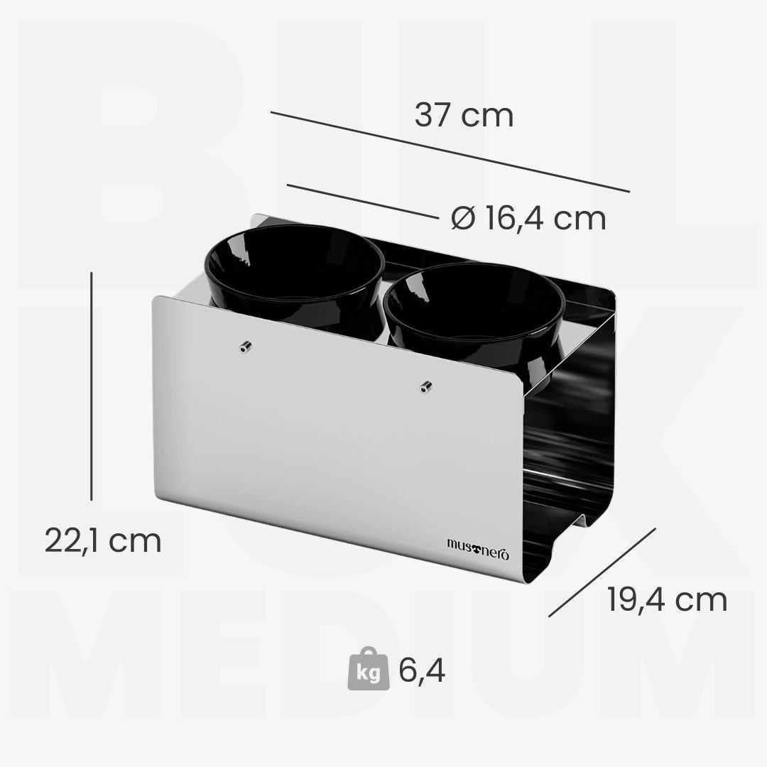 BILL LUX Medium | Double Raised Bowl in polished Stainless Steel