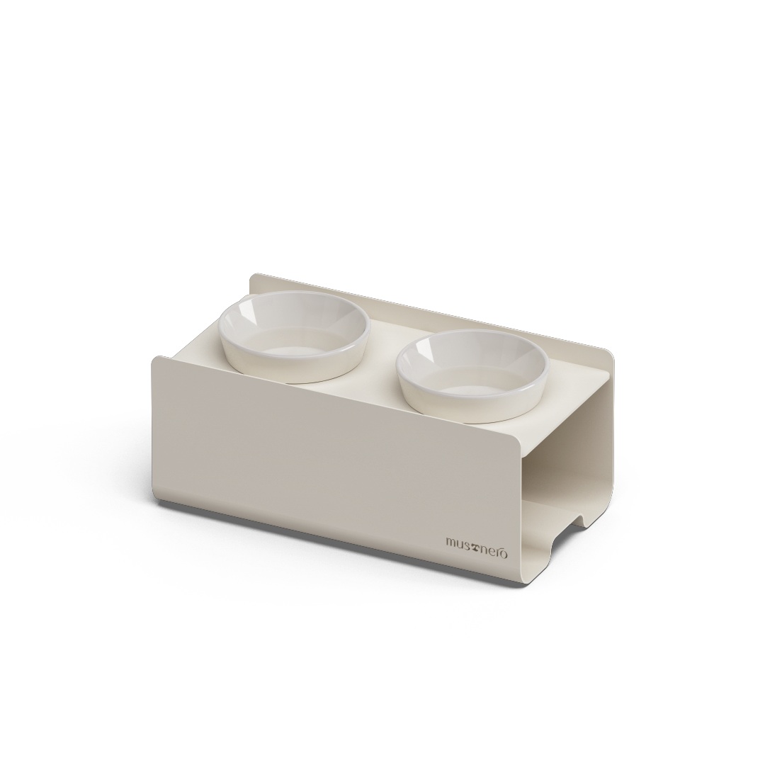 BILL PURO Small | Alzaciotole in Acciaio Inox con 2 Ciotole POP