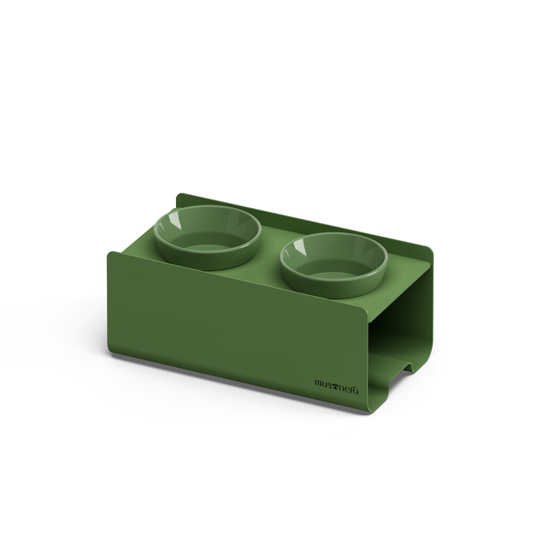 BILL PURO Small | Alzaciotole in Acciaio Inox con 2 Ciotole POP