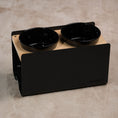 Load image into Gallery viewer, BILL Medium | Double Raised Feeder in Wood and Stainless Steel
