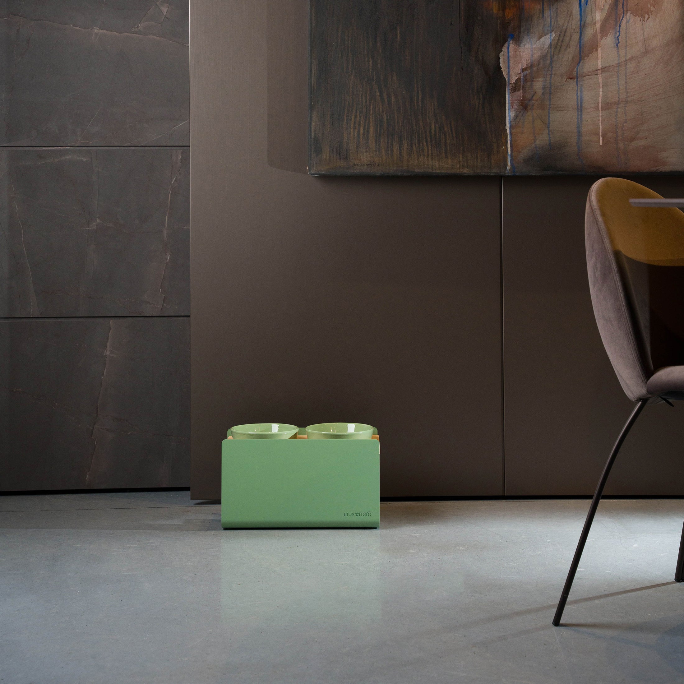 BILL Medium | Double Raised Feeder in Wood and Stainless Steel