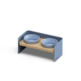 Load image into Gallery viewer, BAY Bis | Double Raised Feeder in Wood and Stainless Steel

