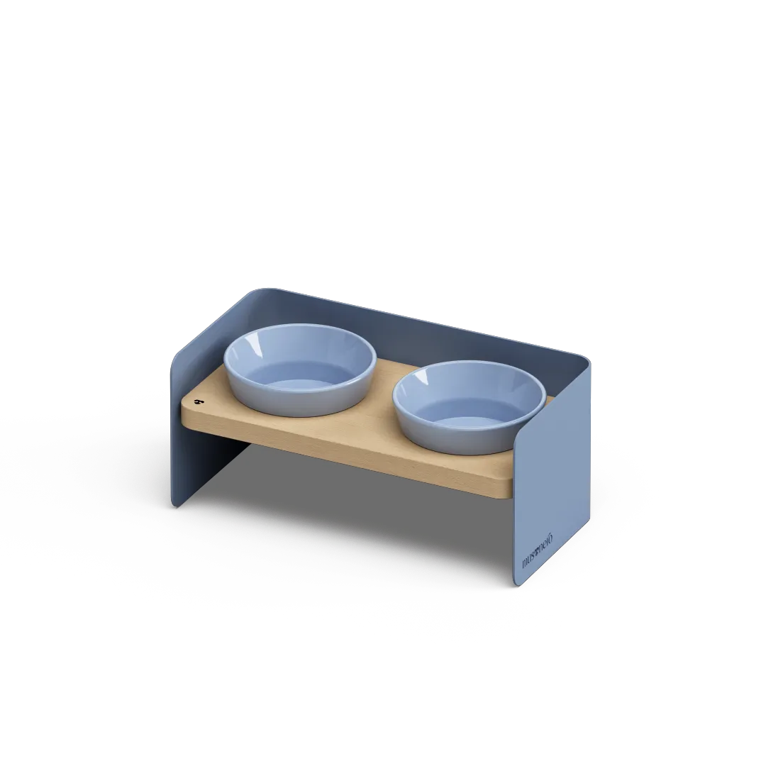 BAY Bis | Double Raised Feeder in Wood and Stainless Steel