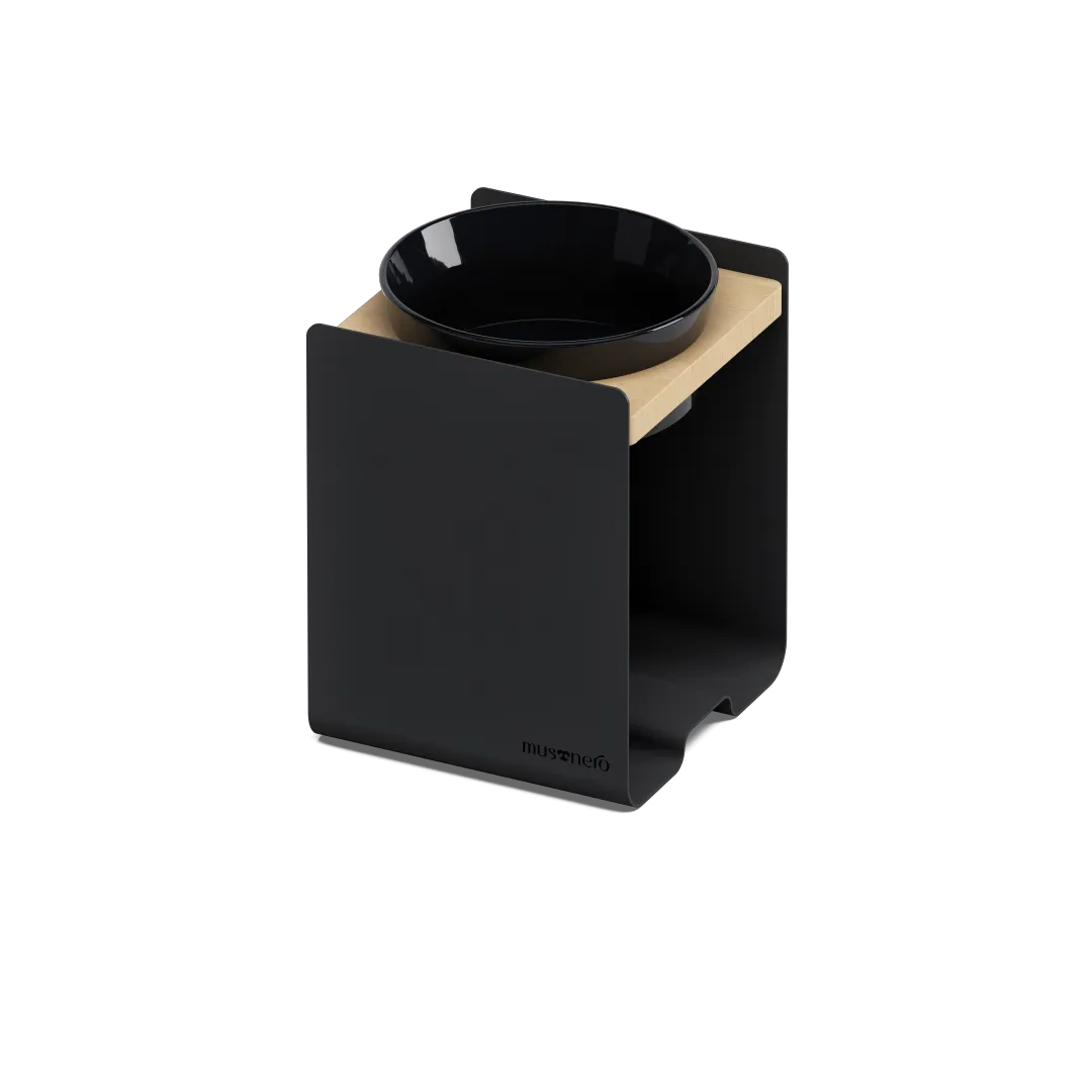 BILL Large | Single Raised Feeder in Wood and Stainless Steel