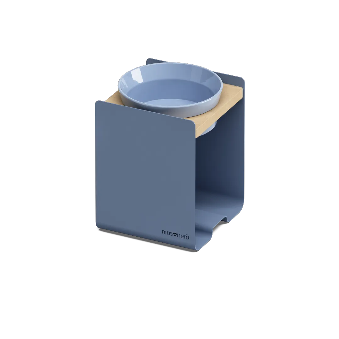 BILL Large | Single Raised Feeder in Wood and Stainless Steel