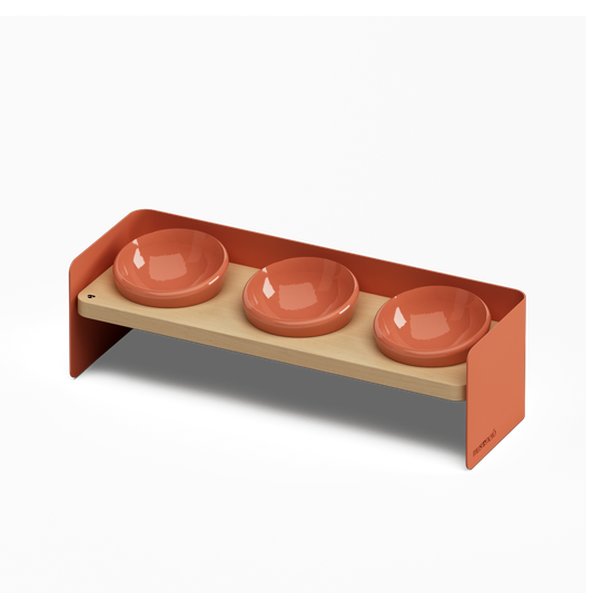 BAY Tris | Alzaciotole Triplo in Legno e Acciaio inox